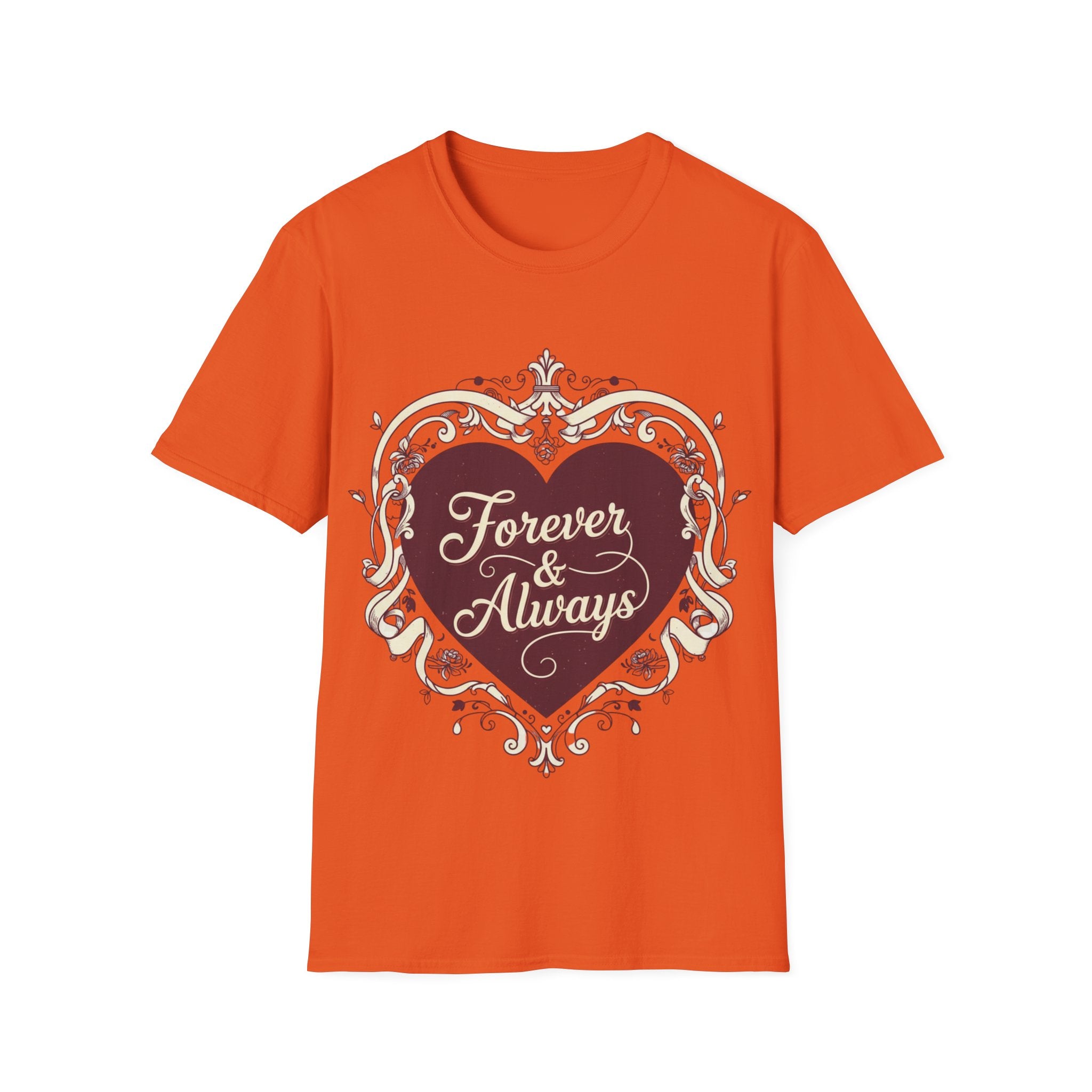 Forever & Always Romantic Heart Unisex T-Shirt | Valentine’s Day Couple Tee