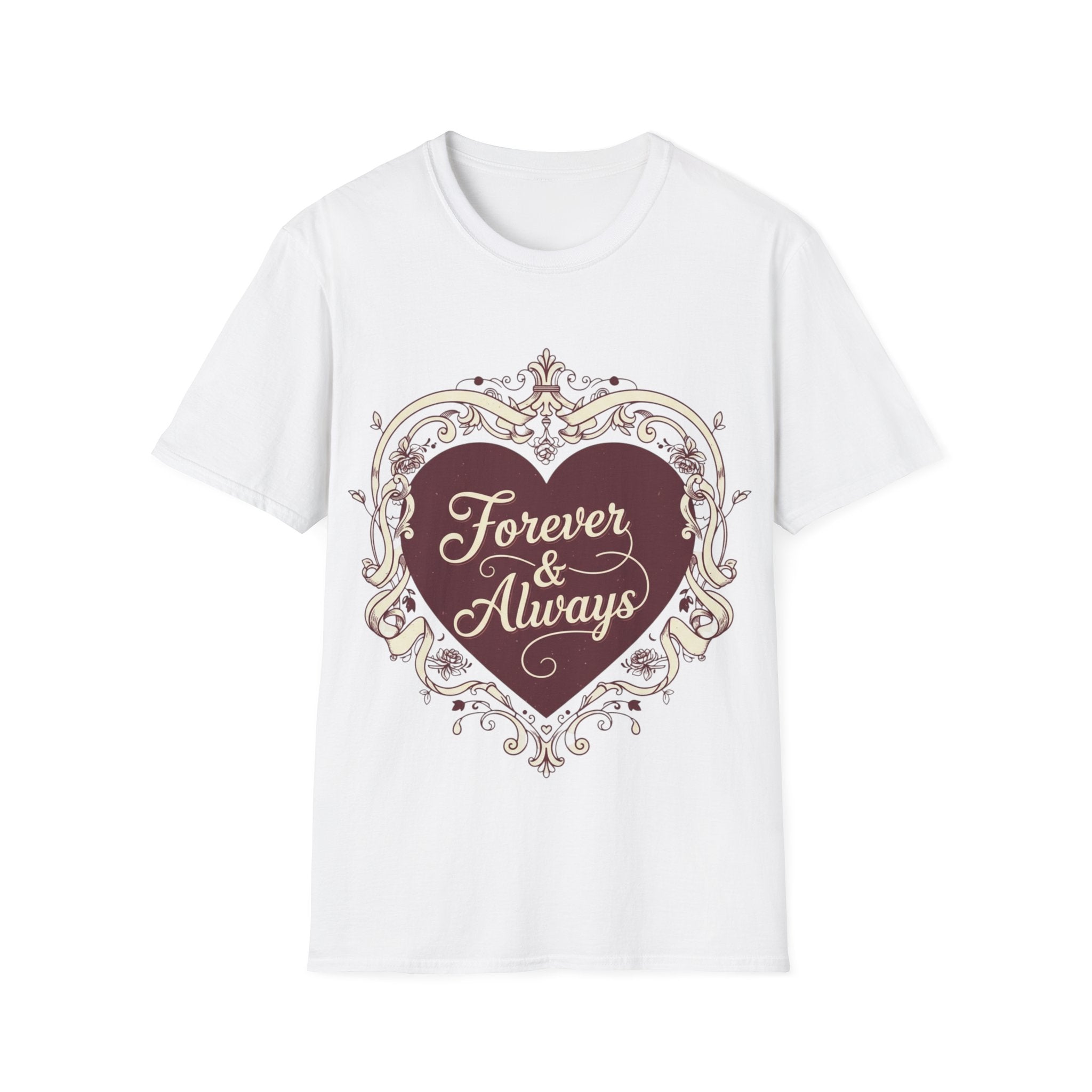 Forever & Always Romantic Heart Unisex T-Shirt | Valentine’s Day Couple Tee