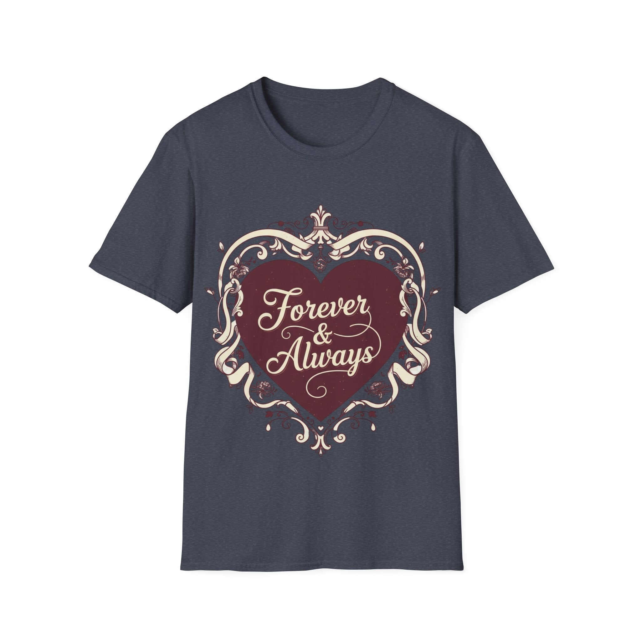 Forever & Always Romantic Heart Unisex T-Shirt | Valentine’s Day Couple Tee