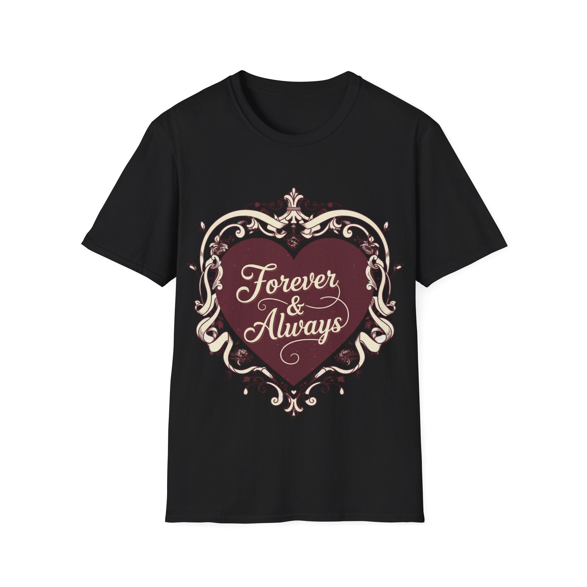 Forever & Always Romantic Heart Unisex T-Shirt | Valentine’s Day Couple Tee