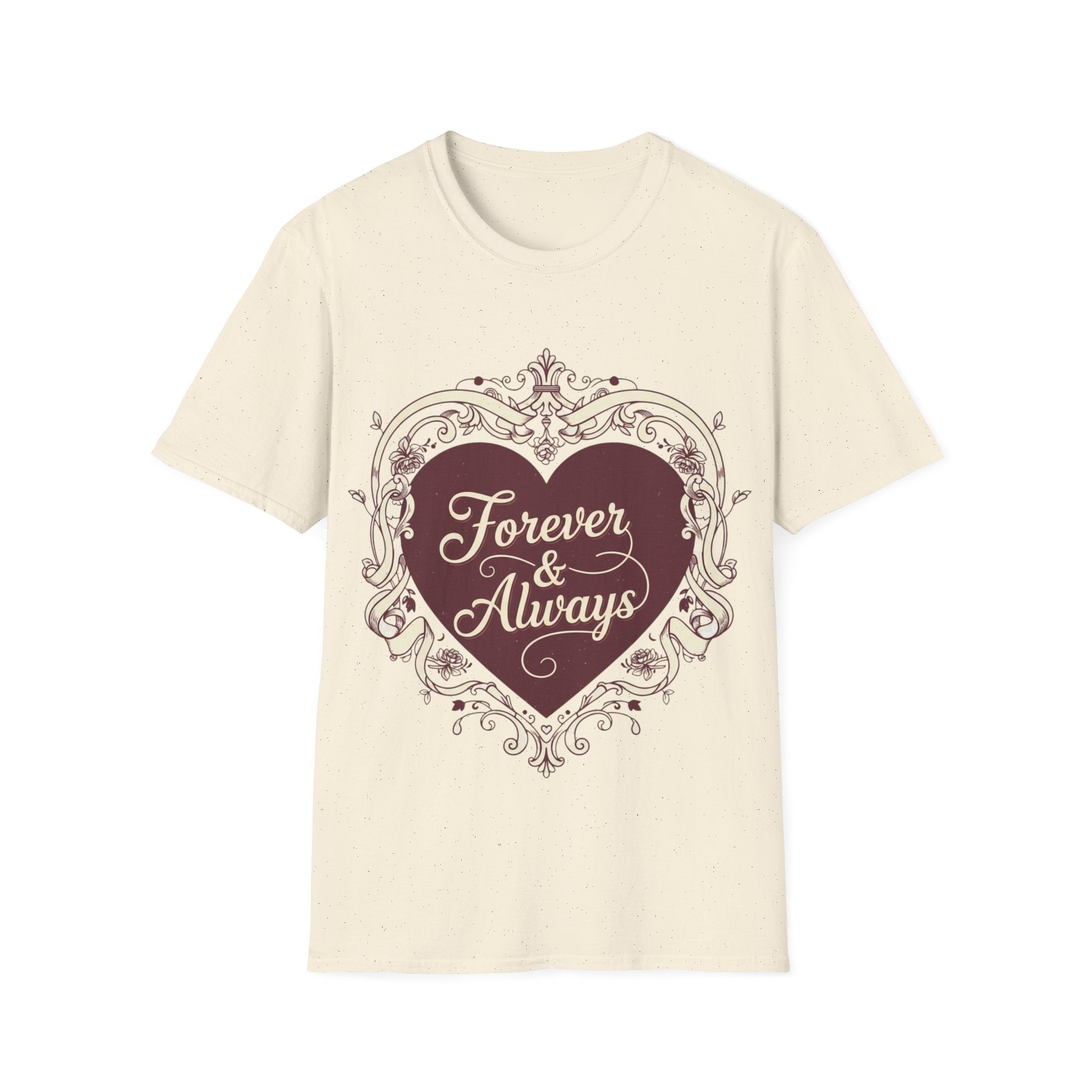 Forever & Always Romantic Heart Unisex T-Shirt | Valentine’s Day Couple Tee