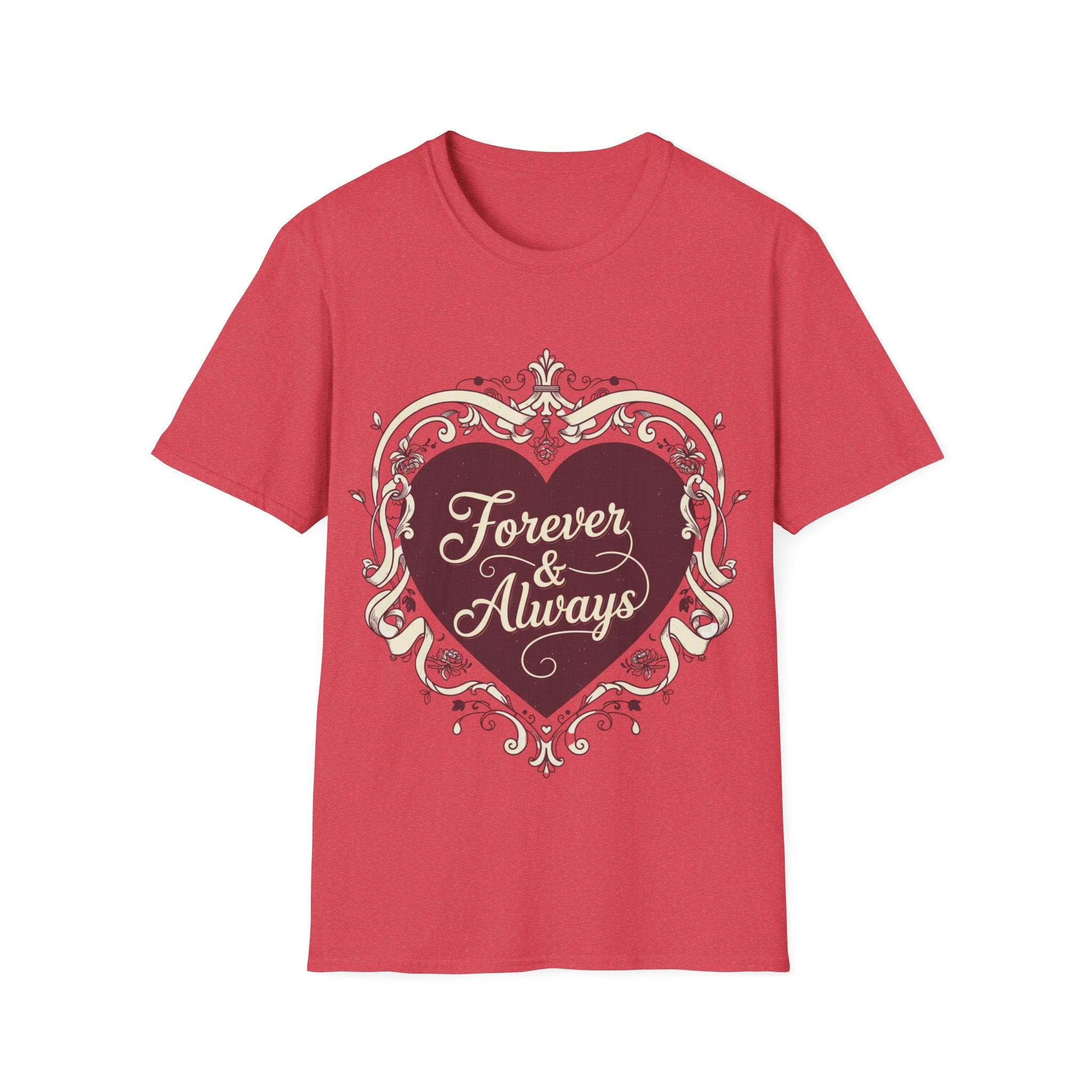 Forever & Always Romantic Heart Unisex T-Shirt | Valentine’s Day Couple Tee