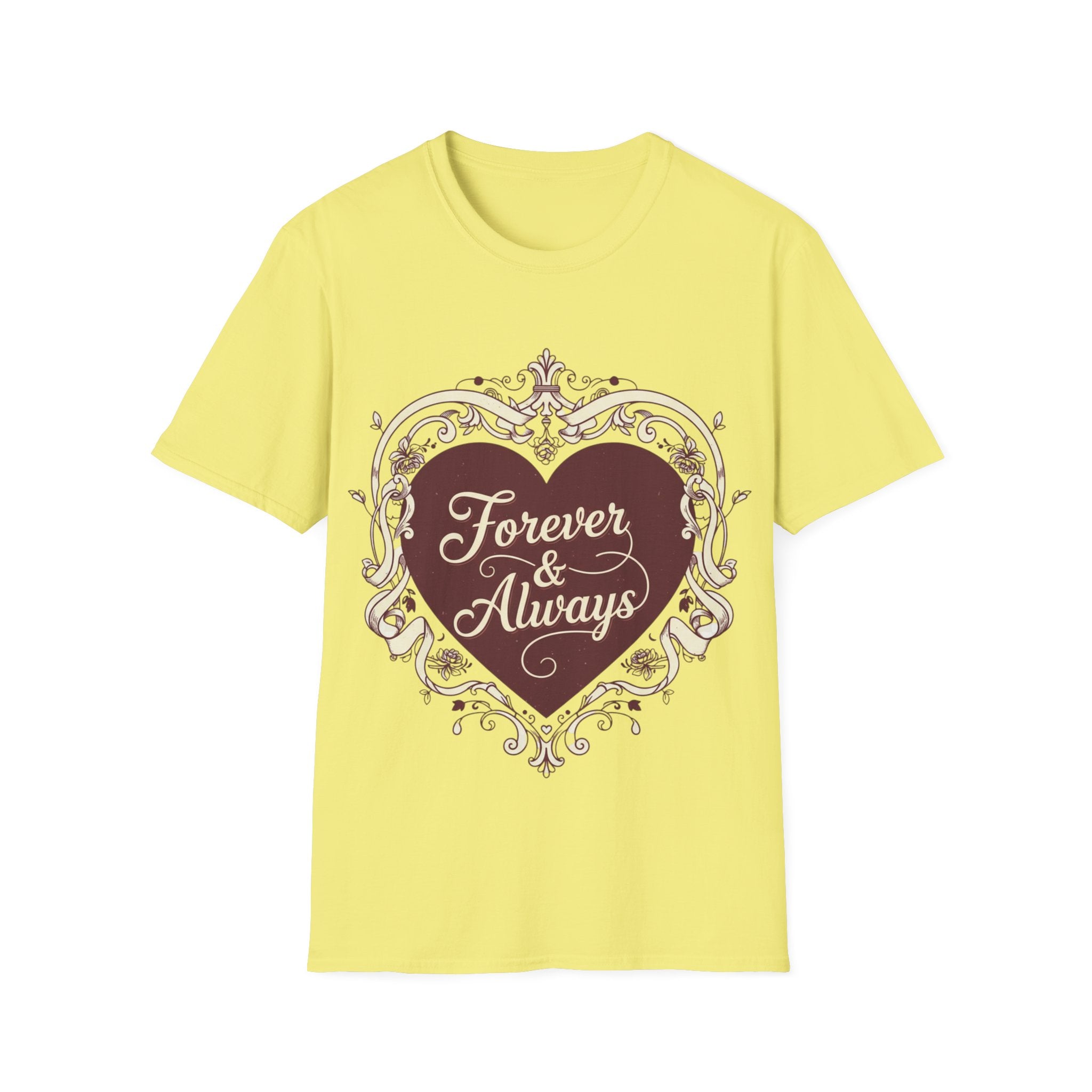 Forever & Always Romantic Heart Unisex T-Shirt | Valentine’s Day Couple Tee