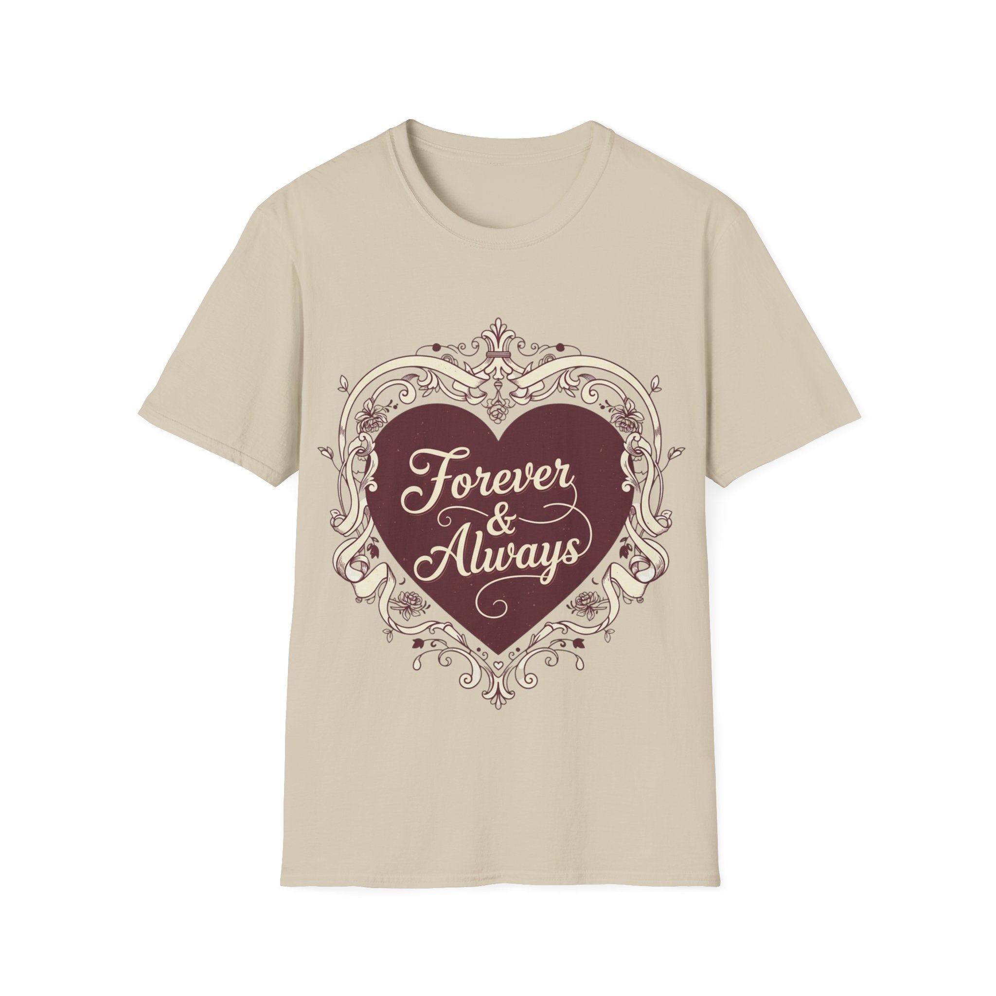 Forever & Always Romantic Heart Unisex T-Shirt | Valentine’s Day Couple Tee