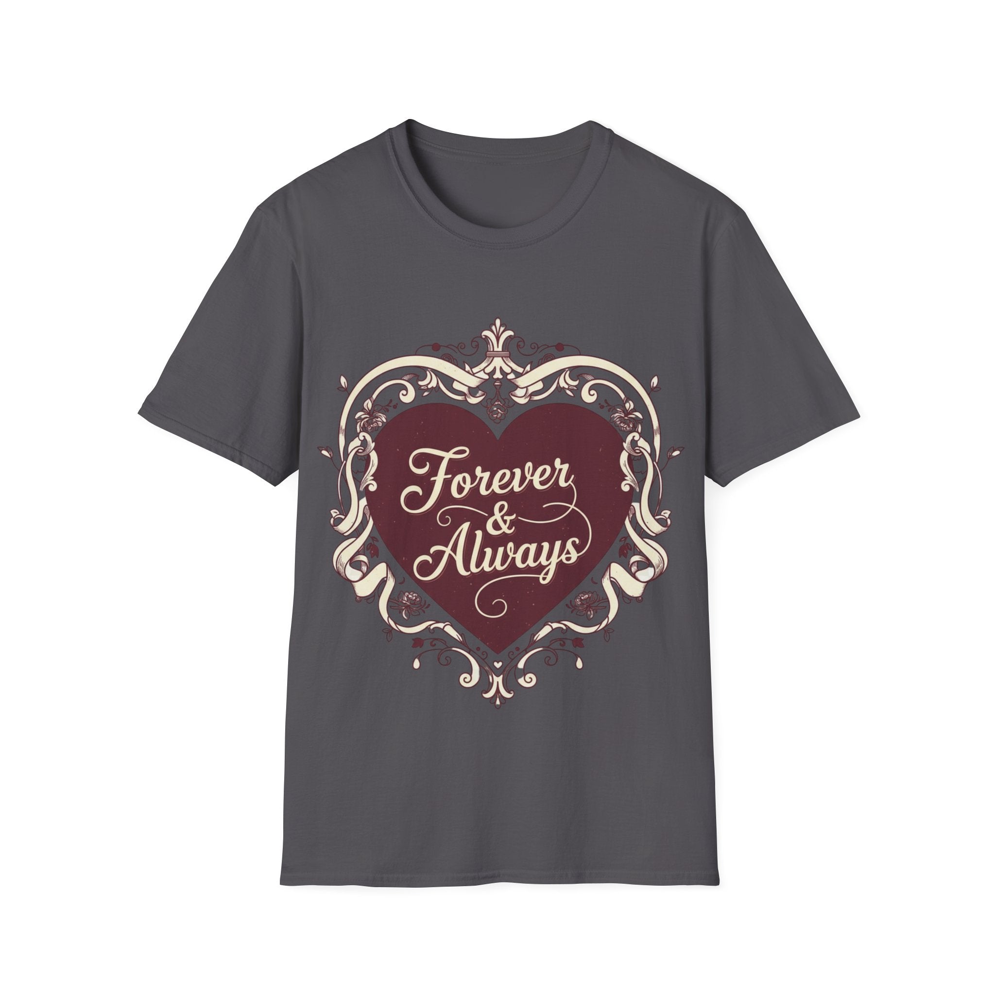 Forever & Always Romantic Heart Unisex T-Shirt | Valentine’s Day Couple Tee