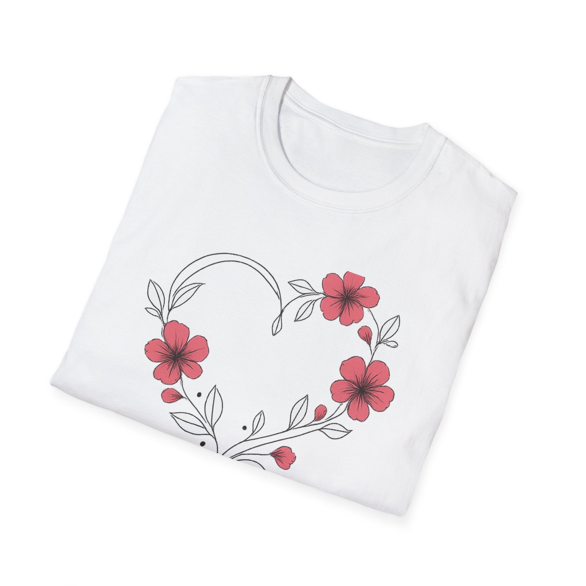 Always Us Floral Heart Unisex T-Shirt – Romantic Valentine’s Day Shirt