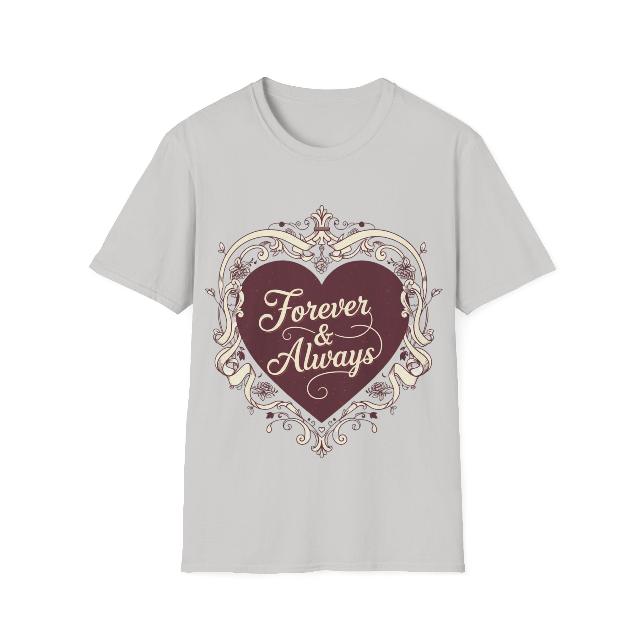 Forever & Always Romantic Heart Unisex T-Shirt | Valentine’s Day Couple Tee