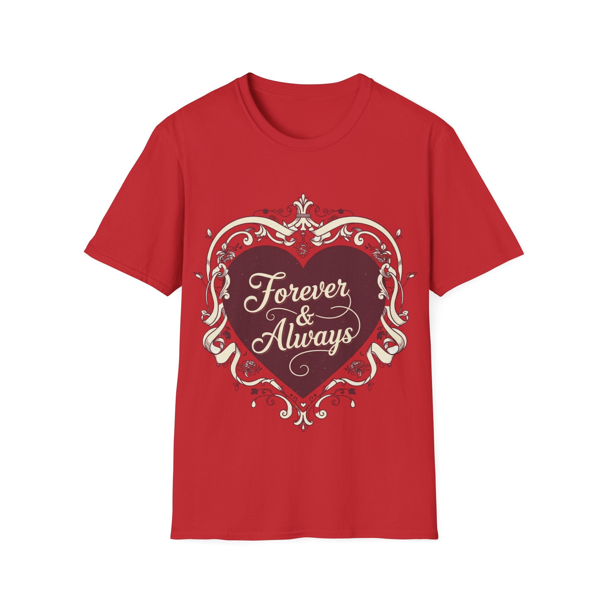 Forever & Always Romantic Heart Unisex T-Shirt | Valentine’s Day Couple Tee