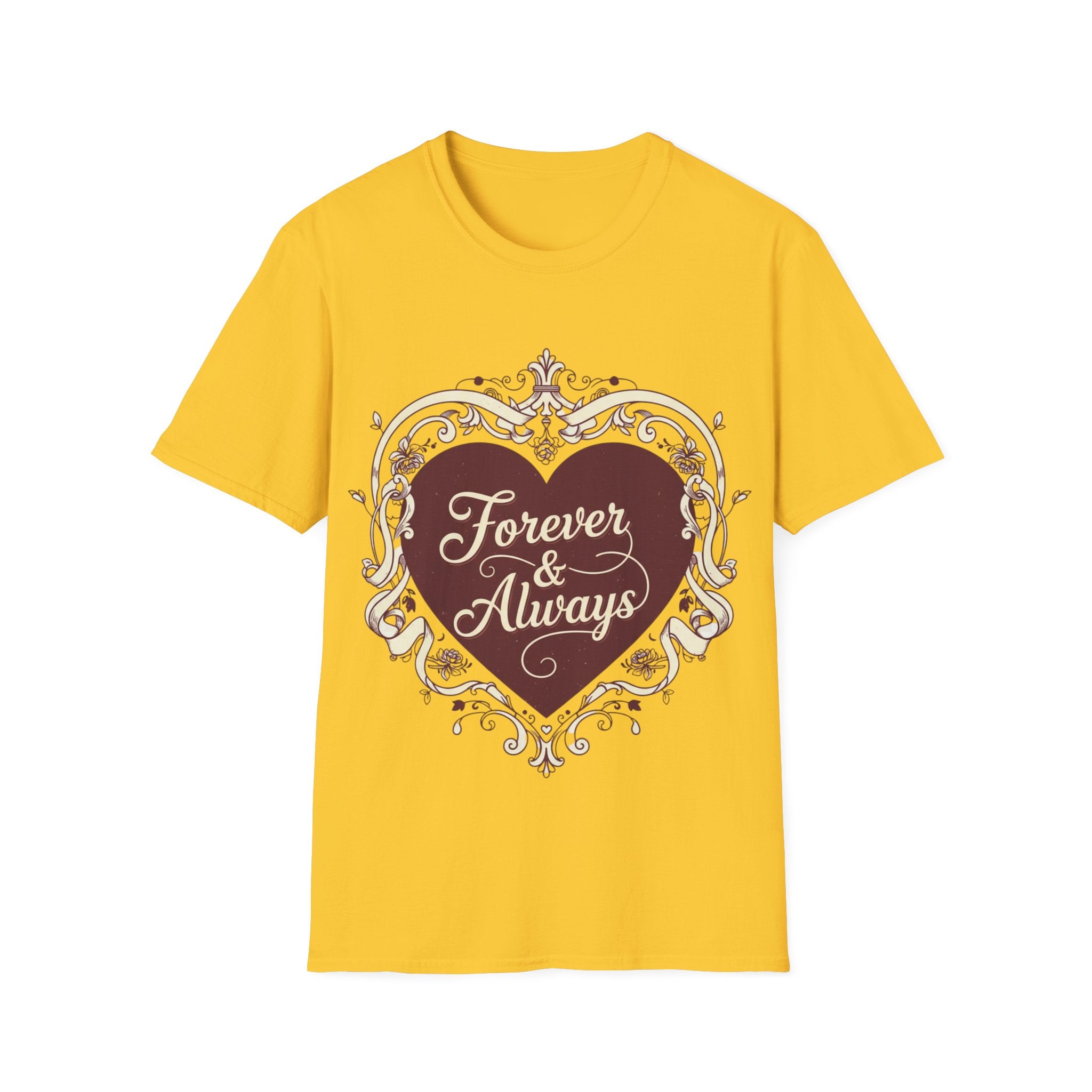 Forever & Always Romantic Heart Unisex T-Shirt | Valentine’s Day Couple Tee